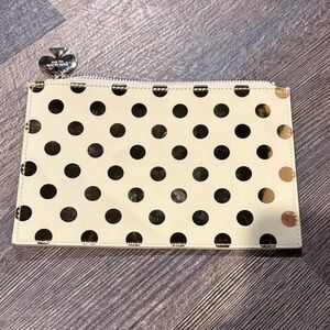Kate Spade Cream Clutch with Gold Polka Dots